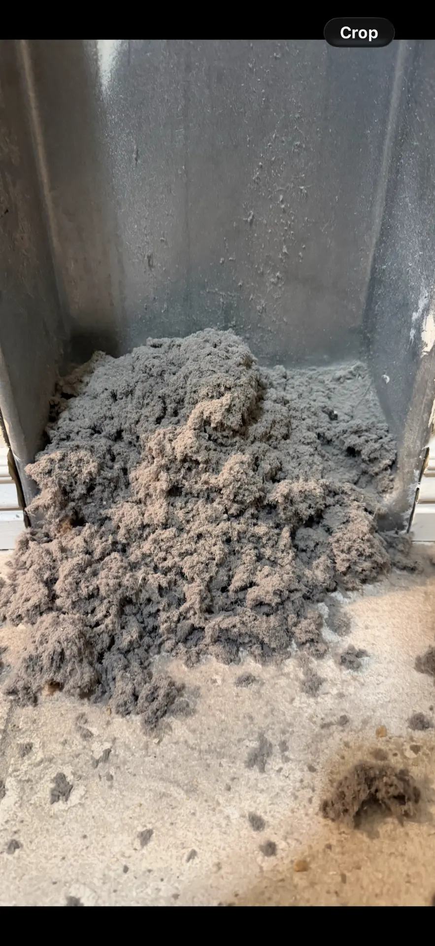 Dryer Vent Cleaning — Lint and debris removed from a dryer vent run